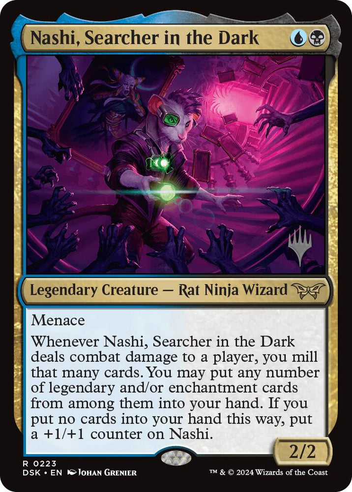Nashi, Searcher in the Dark (Promo Pack) [Duskmourn: House of Horror Promos] Magic: The Gathering