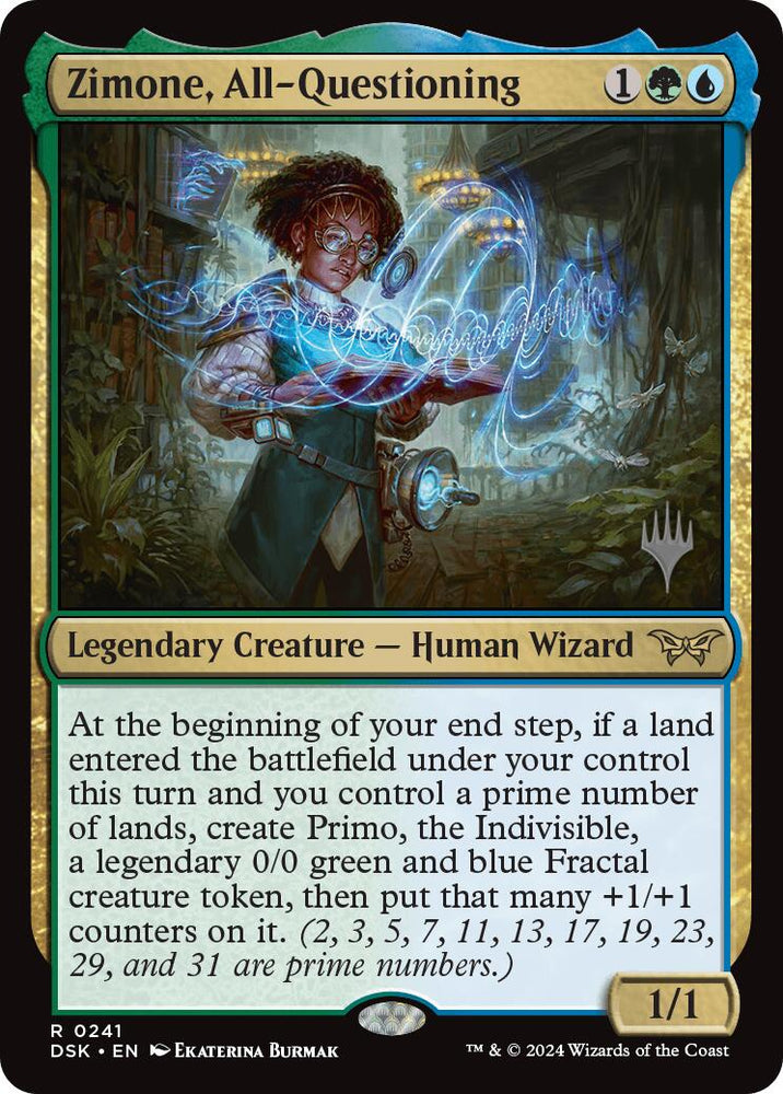 Zimone, All-Questioning (Promo Pack) [Duskmourn: House of Horror Promos] Magic: The Gathering