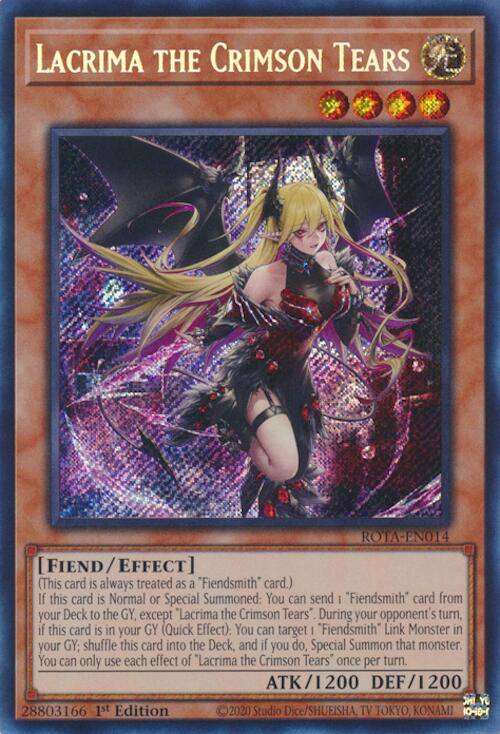 Lacrima the Crimson Tears [ROTA-EN014] Secret Rare Yu-Gi-Oh!