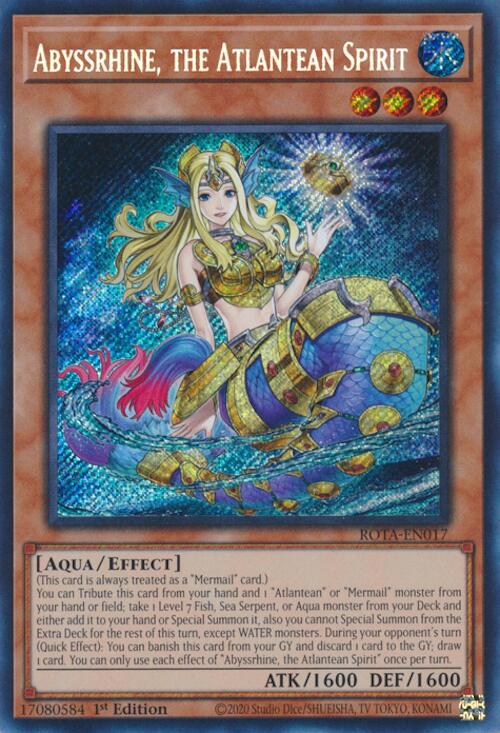 Abyssrhine, the Atlantean Spirit [ROTA-EN017] Secret Rare Yu-Gi-Oh!
