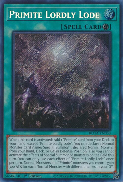 Primite Lordly Lode [ROTA-EN058] Secret Rare Yu-Gi-Oh!