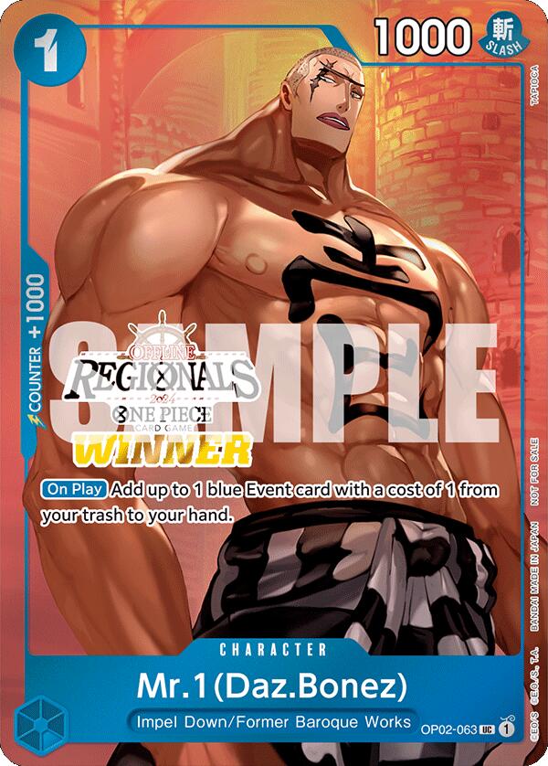 Mr.1 (Daz.Bonez) (Offline Regional 2024 Vol. 3) [Winner] [One Piece Promotion Cards] Bandai
