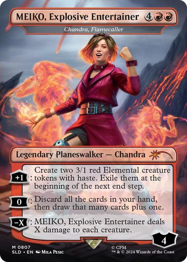 MEIKO, Explosive Entertainer - Chandra, Flamecaller (Japanese) [Secret Lair Drop Series] Magic: The Gathering