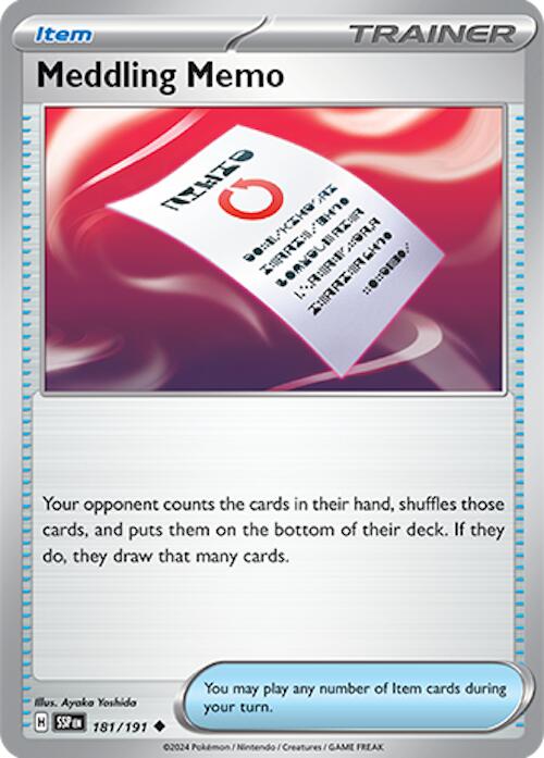 Meddling Memo (181/191) [Scarlet & Violet: Surging Sparks] Pokémon