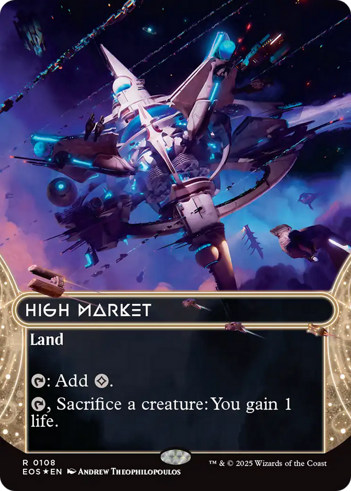 High Market (0108) (Borderless) (Galaxy Foil) [Edge of Eternities: Stellar Sights] Magic: The Gathering