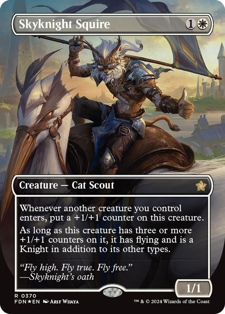 Skyknight Squire (Borderless) (Mana Foil) [Foundations] Magic: The Gathering