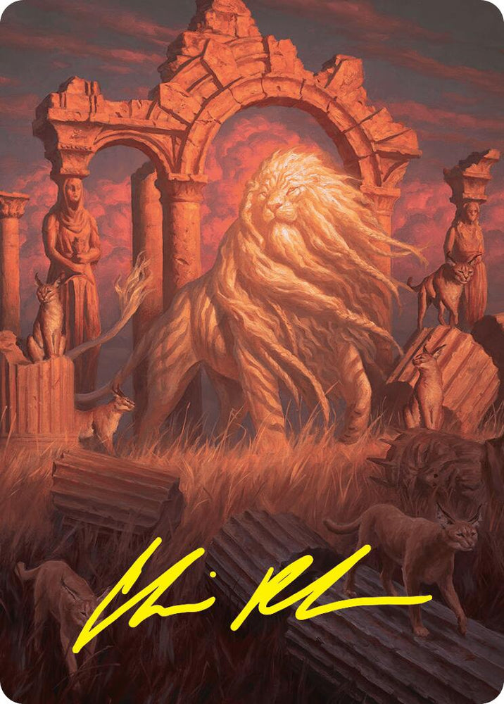 Arahbo, the First Fang Art Card (26/54) (Gold-Stamped Signature) [Foundations Art Series] Magic: The Gathering