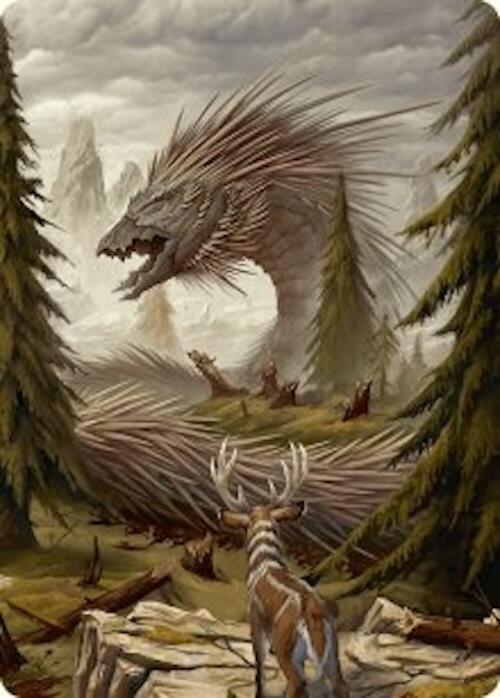 Quilled Greatwurm Art Card (44/54) [Foundations Art Series] Magic: The Gathering
