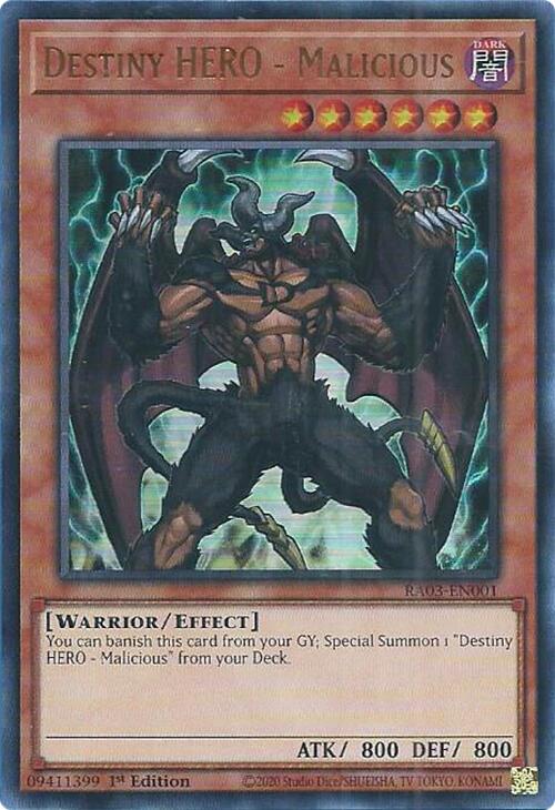 Destiny HERO - Malicious (UR) [RA03-EN001] Ultra Rare Yu-Gi-Oh!