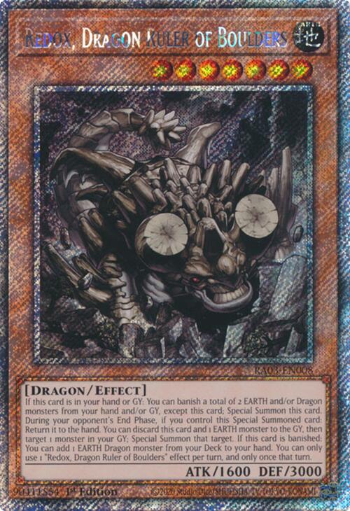 Redox, Dragon Ruler of Boulders (Platinum Secret Rare) [RA03-EN008] Platinum Secret Rare Yu-Gi-Oh!