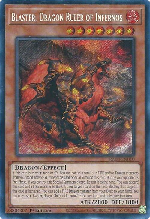 Blaster, Dragon Ruler of Infernos (Secret Rare) [RA03-EN010] Secret Rare Yu-Gi-Oh!