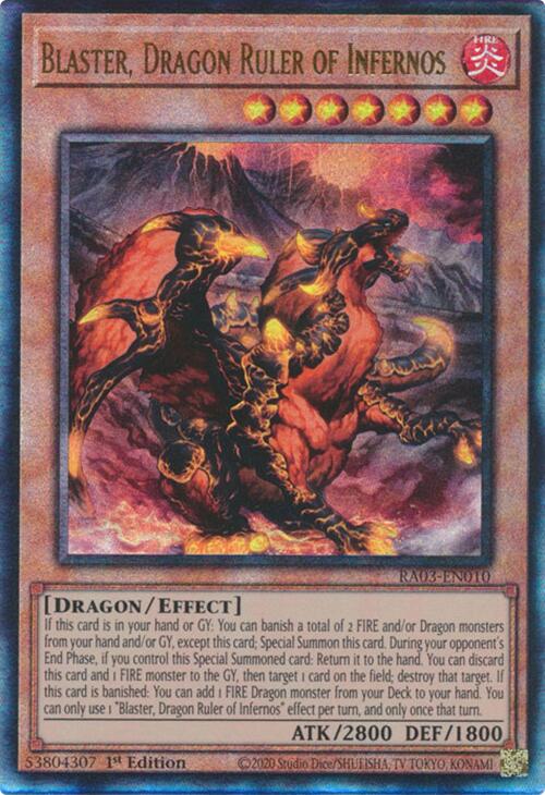 Blaster, Dragon Ruler of Infernos (UTR) [RA03-EN010] Prismatic Ultimate Rare Yu-Gi-Oh!