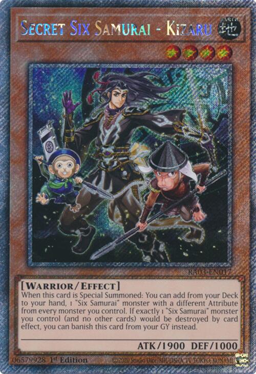 Secret Six Samurai - Kizaru (Platinum Secret Rare) [RA03-EN017] Platinum Secret Rare Yu-Gi-Oh!