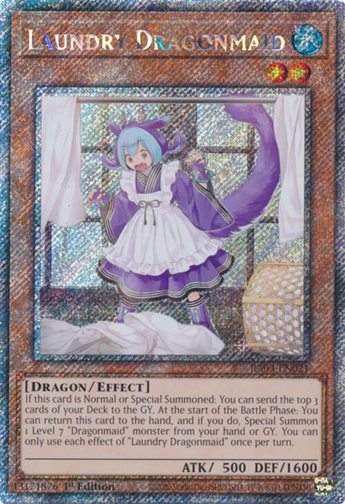 Laundry Dragonmaid (Platinum Secret Rare) [RA03-EN021] Platinum Secret Rare Yu-Gi-Oh!