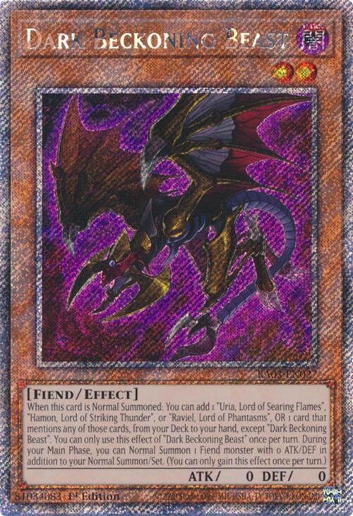 Dark Beckoning Beast (Platinum Secret Rare) [RA03-EN027] Platinum Secret Rare Yu-Gi-Oh!