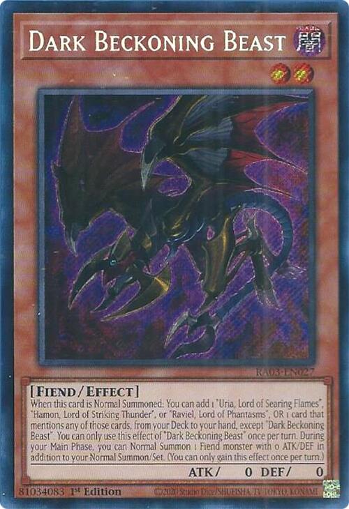 Dark Beckoning Beast (Secret Rare) [RA03-EN027] Secret Rare Yu-Gi-Oh!