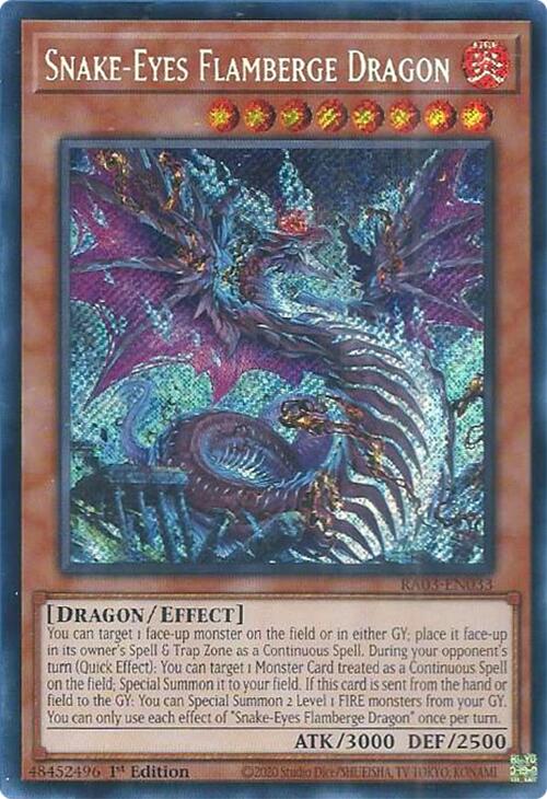 Snake-Eyes Flamberge Dragon (Secret Rare) [RA03-EN033] Secret Rare Yu-Gi-Oh!