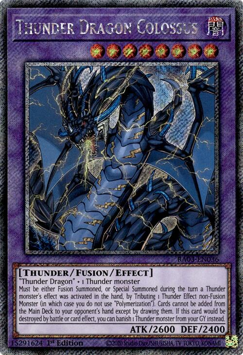 Thunder Dragon Colossus (Platinum Secret Rare) [RA03-EN036] Platinum Secret Rare Yu-Gi-Oh!