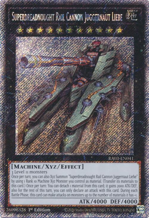 Superdreadnought Rail Cannon Juggernaut Liebe (Platinum Secret Rare) [RA03-EN041] Platinum Secret Rare Yu-Gi-Oh!