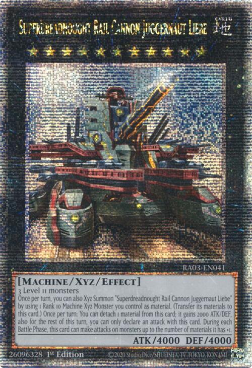 Superdreadnought Rail Cannon Juggernaut Liebe (Alternate Art) (Quarter Century Secret Rare) [RA03-EN041] Quarter Century Secret Rare Yu-Gi-Oh!