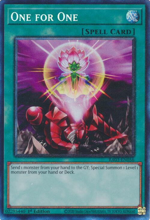 One for One (Alternate Art) (CR) [RA03-EN056] Prismatic Collector's Rare Yu-Gi-Oh!