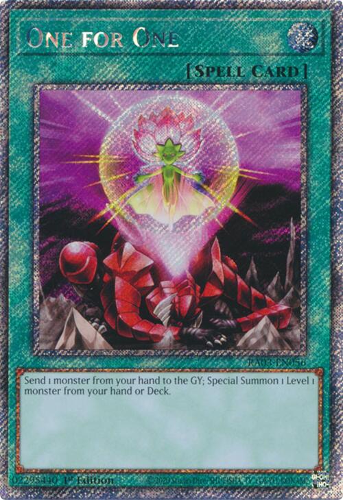 One for One (Platinum Secret Rare) [RA03-EN056] Platinum Secret Rare Yu-Gi-Oh!