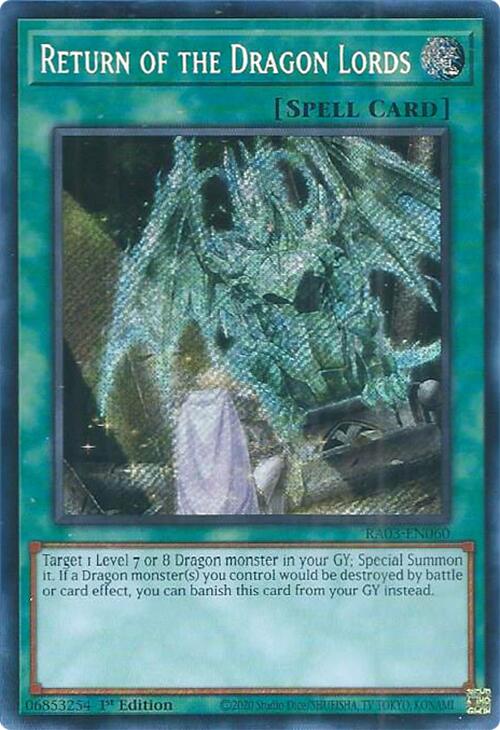 Return of the Dragon Lords (Secret Rare) [RA03-EN060] Secret Rare Yu-Gi-Oh!
