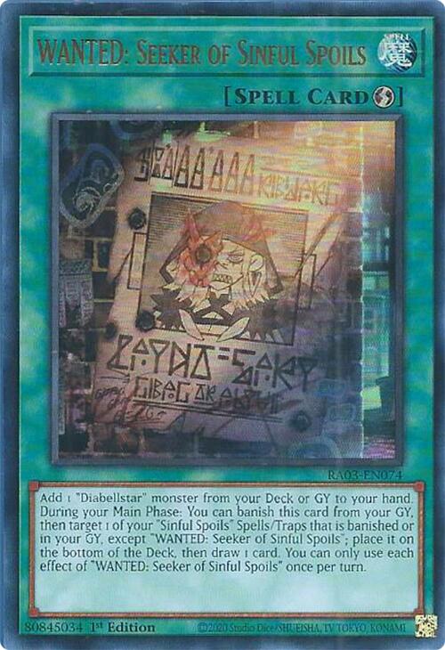 WANTED: Seeker of Sinful Spoils (UR) [RA03-EN074] Ultra Rare Yu-Gi-Oh!