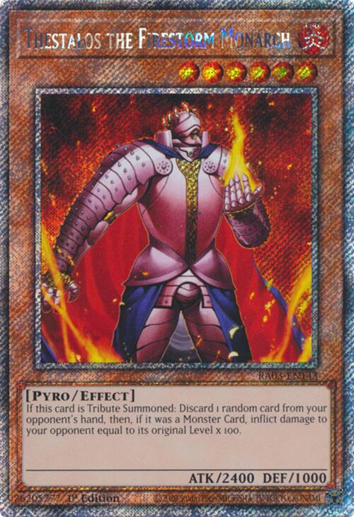 Thestalos the Firestorm Monarch (Platinum Secret Rare) [RA03-EN143] Platinum Secret Rare Yu-Gi-Oh!