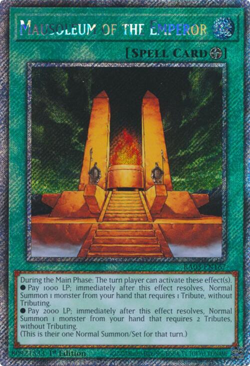 Mausoleum of the Emperor (Platinum Secret Rare) [RA03-EN167] Platinum Secret Rare Yu-Gi-Oh!