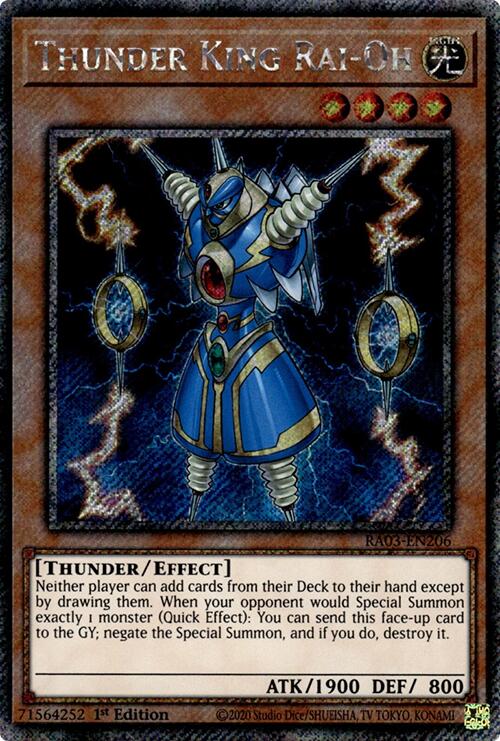 Thunder King Rai-Oh (Platinum Secret Rare) [RA03-EN206] Platinum Secret Rare Yu-Gi-Oh!
