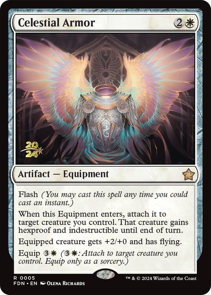Celestial Armor [Foundations Prerelease Promos] Magic: The Gathering