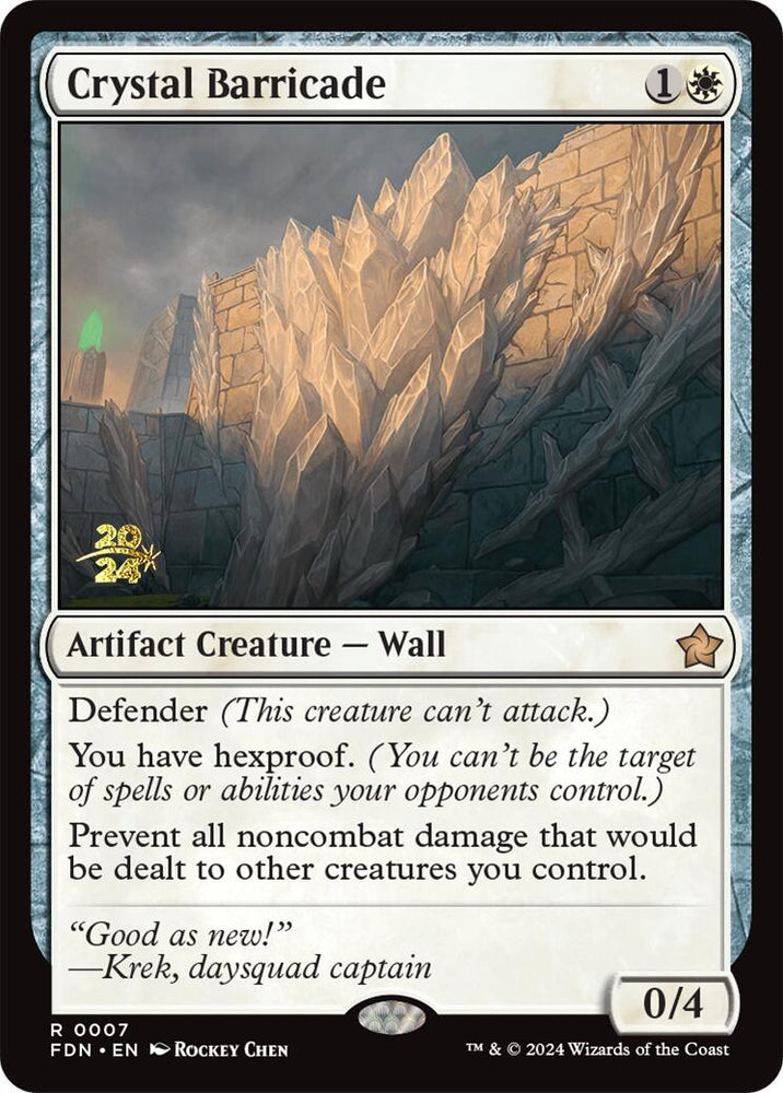 Crystal Barricade [Foundations Prerelease Promos] Magic: The Gathering