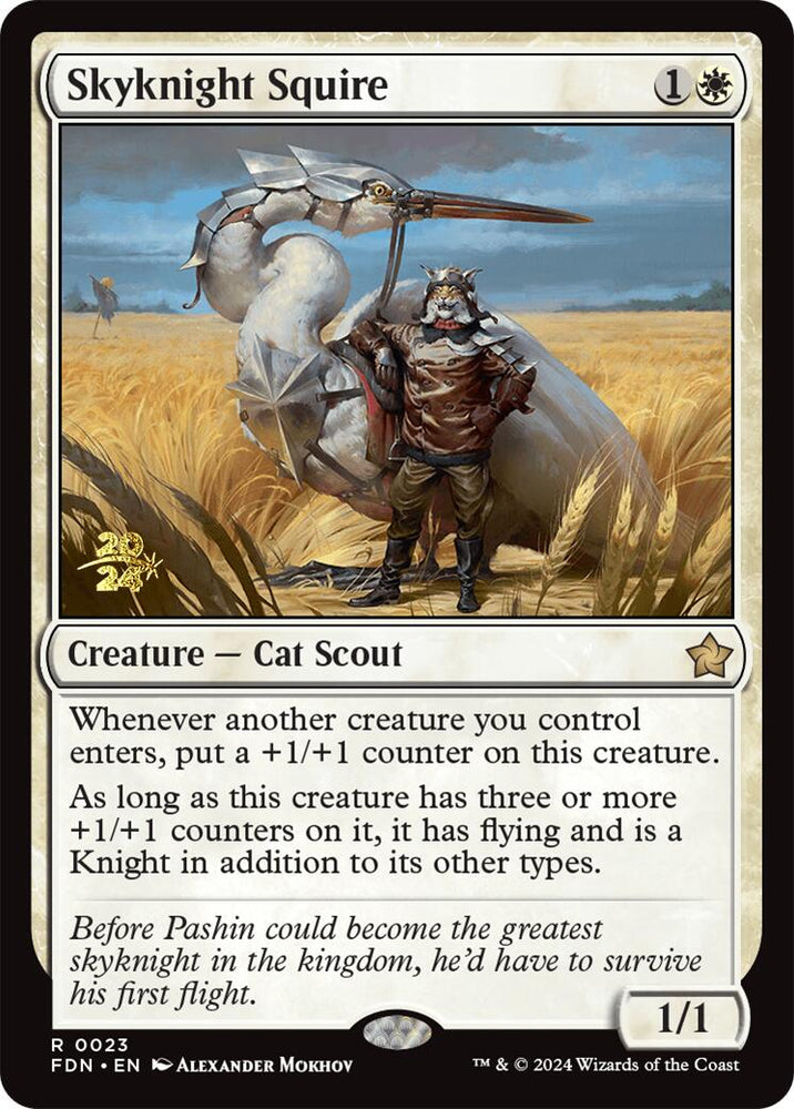 Skyknight Squire [Foundations Prerelease Promos] Magic: The Gathering