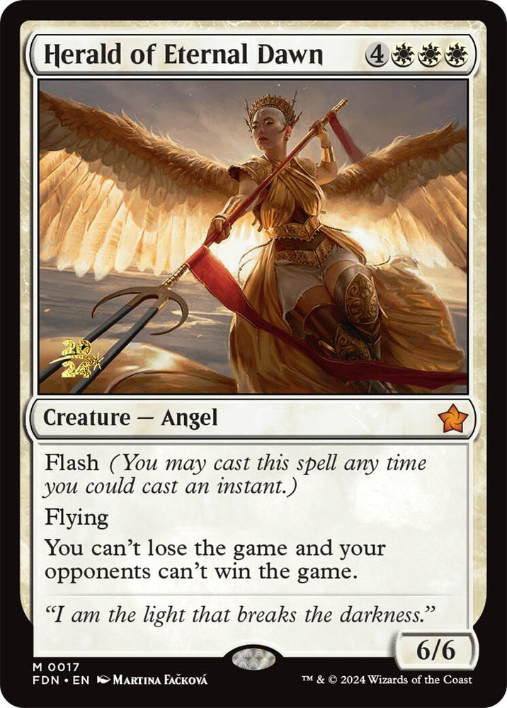 Herald of Eternal Dawn [Foundations Prerelease Promos] Magic: The Gathering