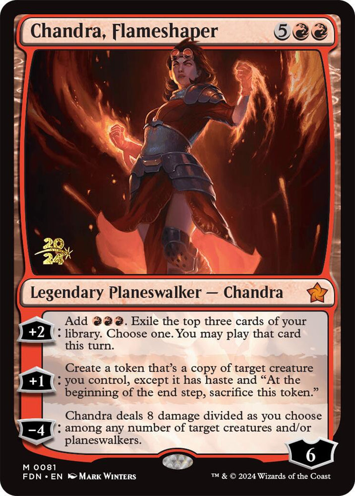 Chandra, Flameshaper [Foundations Prerelease Promos] Magic: The Gathering