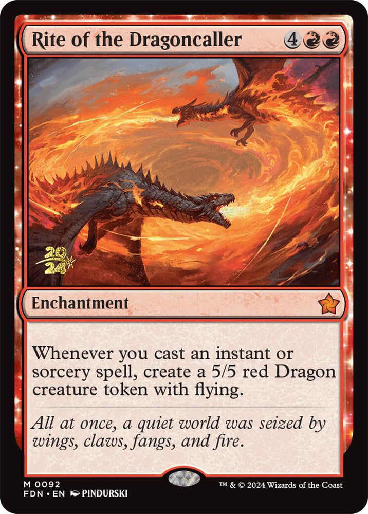 Rite of the Dragoncaller [Foundations Prerelease Promos] Magic: The Gathering