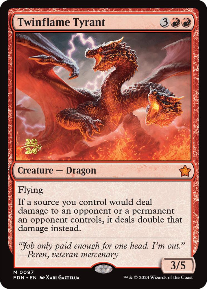 Twinflame Tyrant [Foundations Prerelease Promos] Magic: The Gathering