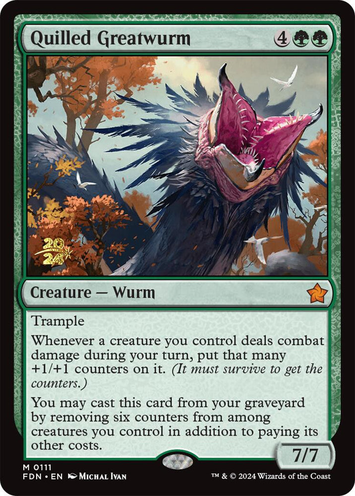 Quilled Greatwurm [Foundations Prerelease Promos] Magic: The Gathering