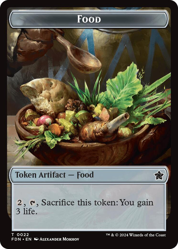 Food // Treasure Double-Sided Token [Foundations Tokens] Magic: The Gathering
