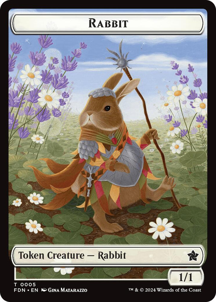 Rabbit // Soldier Double-Sided Token [Foundations Tokens] Magic: The Gathering