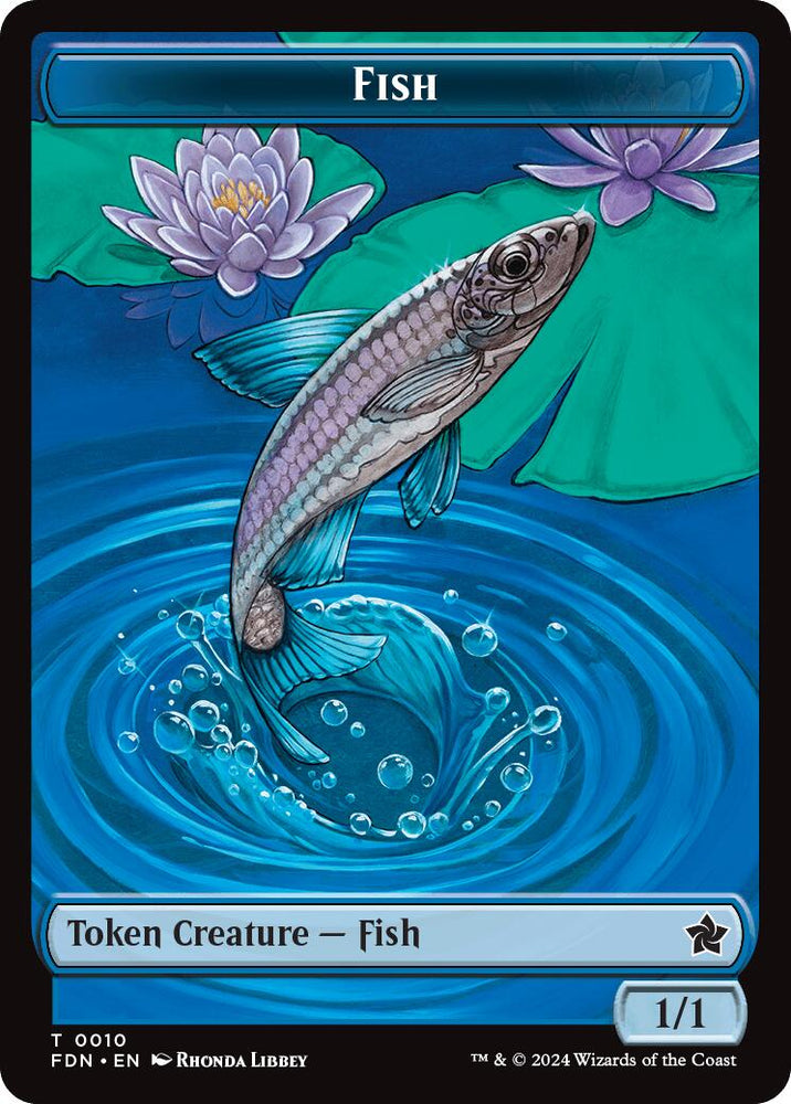 Faerie // Fish Doubled-Sided Token [Foundations Tokens] Magic: The Gathering