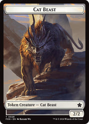 Cat Beast // Dragon (0017) Double-Sided Token [Foundations Tokens] Magic: The Gathering
