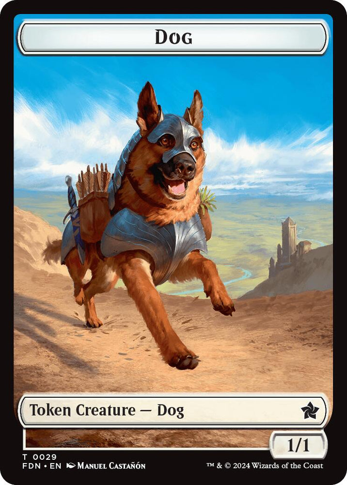 Dog // Beast (0032) Double-Sided Token [Foundations Tokens] Magic: The Gathering