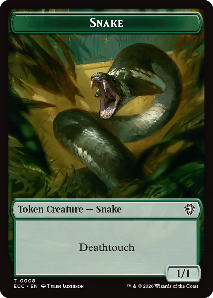 Zombie // Snake Double-Sided Token [Lorwyn Eclipsed Tokens] Magic: The Gathering