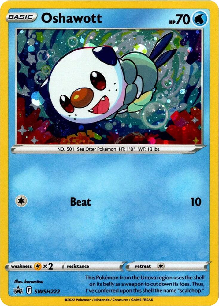 Oshawott (SWSH222) (Cosmo Holo) [Sword & Shield: Black Star Promos] Pokémon