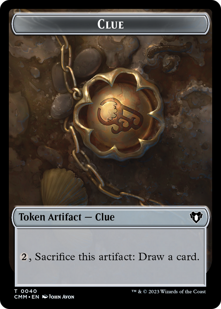 Clue // Emblem - Teferi, Temporal Archmage Double-Sided Token [Commander Masters Tokens] Magic: The Gathering
