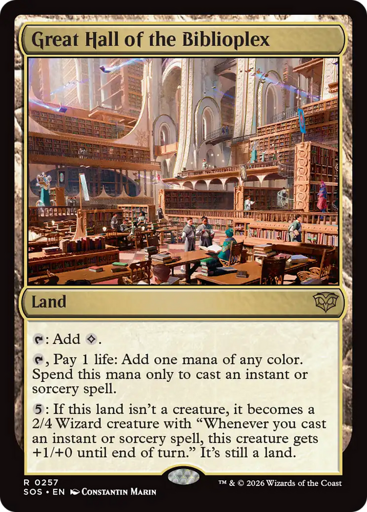 Great Hall of the Biblioplex [Secrets of Strixhaven] Magic: The Gathering