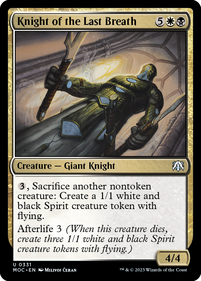 Knight of the Last Breath [March of the Machine Commander] Magic: The Gathering