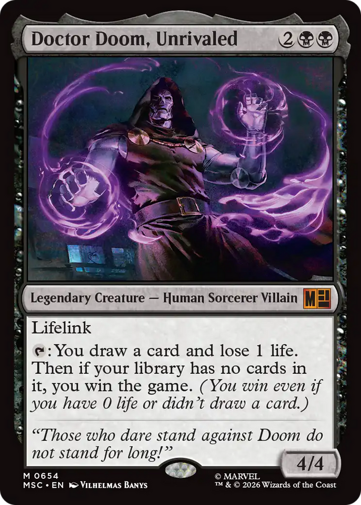 Doctor Doom, Unrivaled [Marvel Super Heroes Commander] Magic: The Gathering